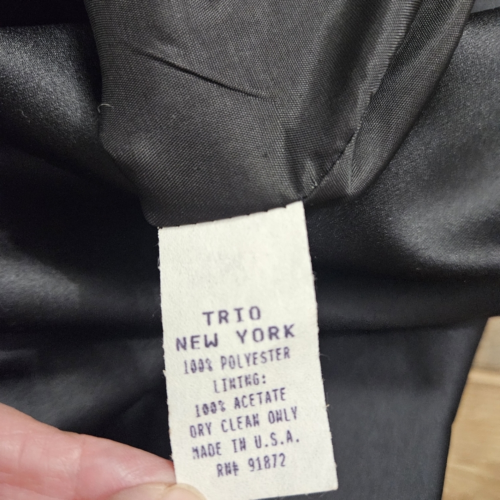 TRIO NY Black Sleeveless Sheath Dress Size 10 Classic Cocktail Little Black - Picture 11 of 13